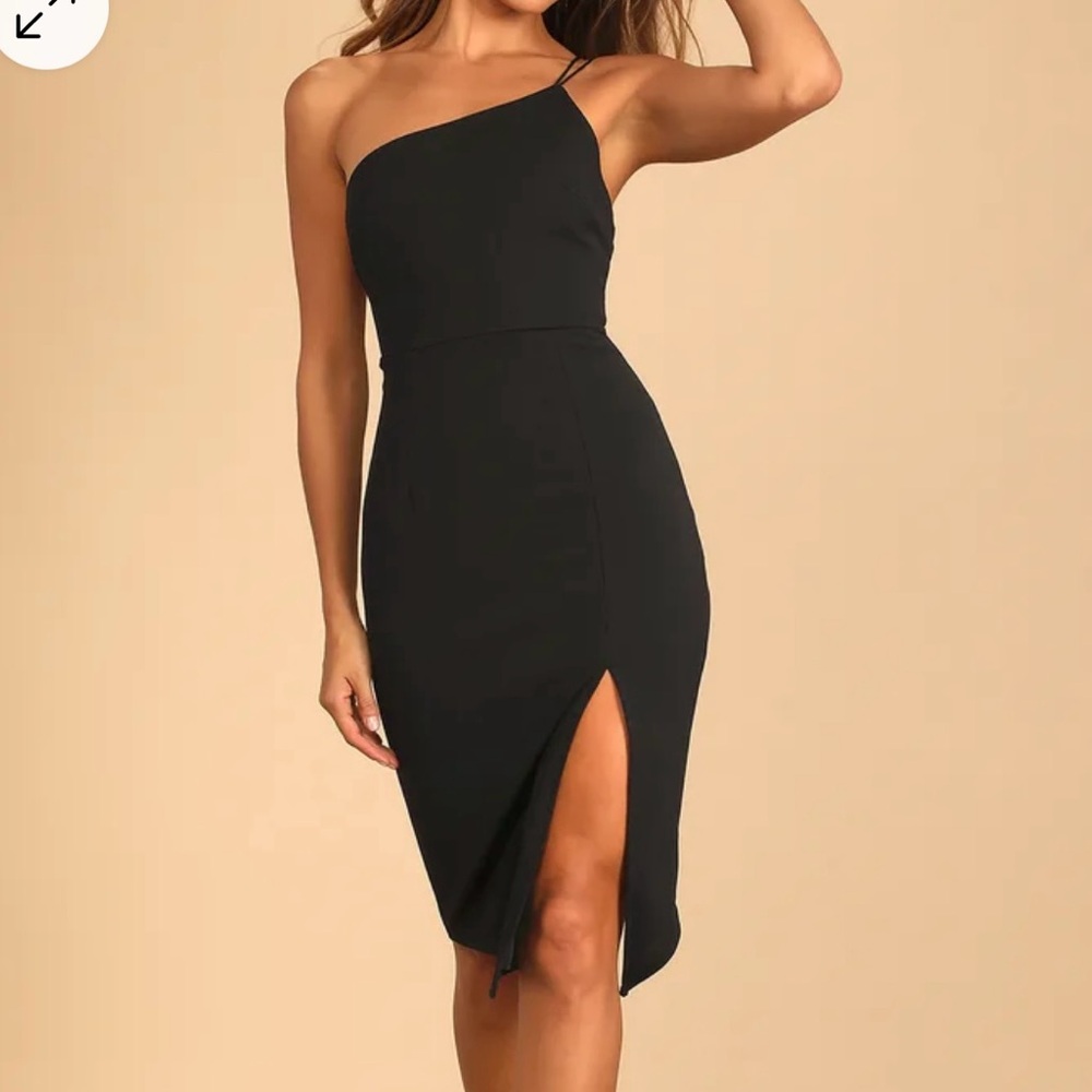 Lulus asymmetrical black cocktail dress
